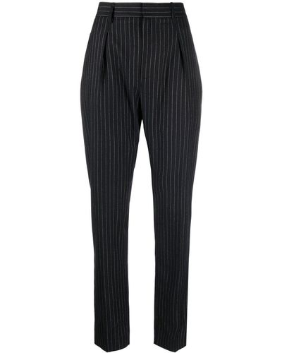 Ralph Lauren Collection Pantalones de vestir de talle alto - Negro