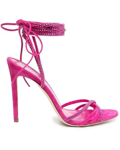 Paris Texas Holly Nicole 105mm Lace Up Sandals - Pink