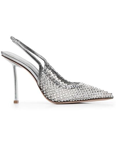 Le Silla Gilda Crystal-embellished Court Shoes - White