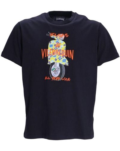 Vilebrequin T-Shirt mit Logo-Print - Blau