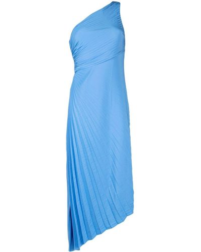 A.L.C. One-shoulder Pleated Maxi Dress - Blue