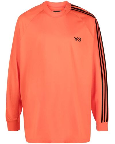 Y-3 Reflective Logo-print Cotton Sweatshirt - Orange