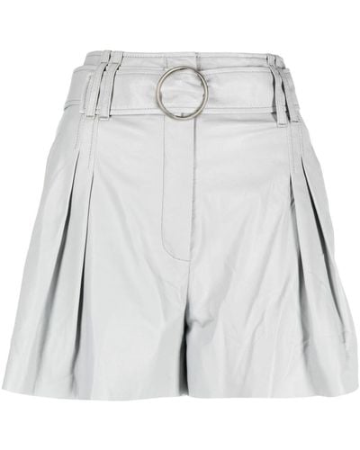 IRO Paoli Pleated Mini Shorts - Gray