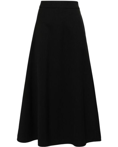 Wardrobe NYC A-line Wool Midi Skirt - Black