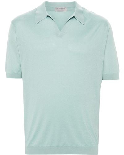 John Smedley Noah Cotton Polo Shirt - Blue