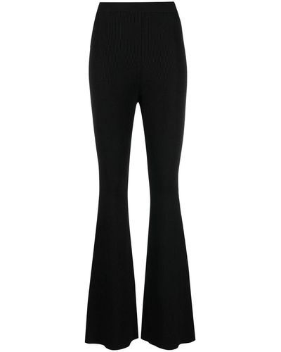 Stella McCartney Ribbed-knit Flared Pants - Black