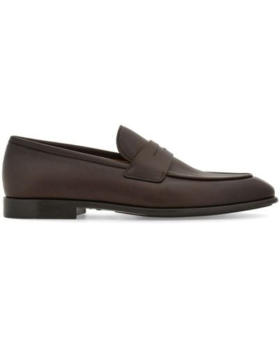 Ferragamo Leather Penny Loafers - Brown