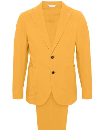 Manuel Ritz Notched-lapels Single-breasted Suit - Yellow