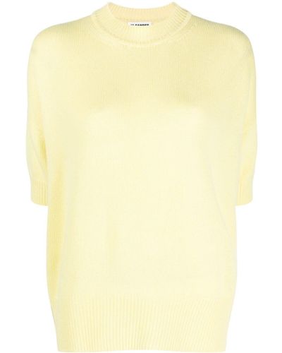 Jil Sander Short-sleeve Cashmere Top - Yellow