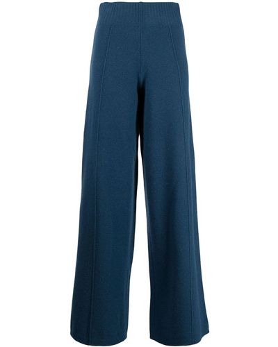 Pringle of Scotland High-waisted Knitted Trousers - Blue