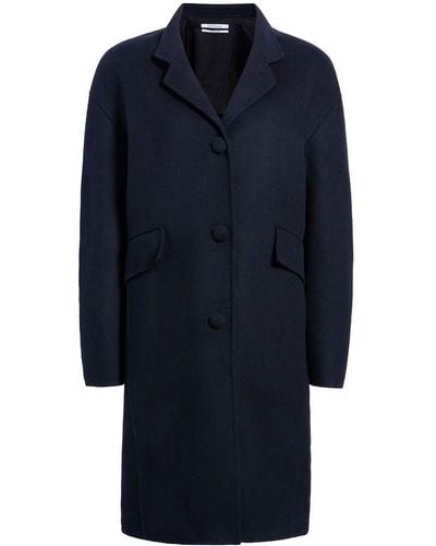 Another Tomorrow Wool Cocoon Coat - Blue