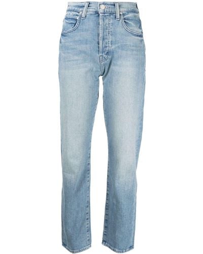 Mother High-rise Straight-leg Jeans - Blue
