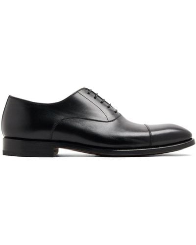 Magnanni Tonal-stitching Leather Oxford Shoes - Black