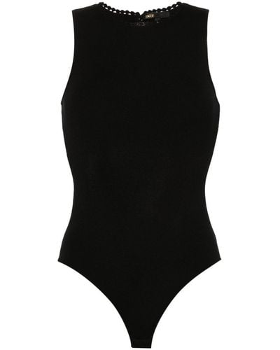 Maje Fein gerippter Tanktop-Body - Schwarz