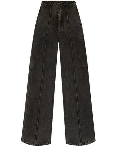 adidas Weite Jeans mit Streifen - Schwarz