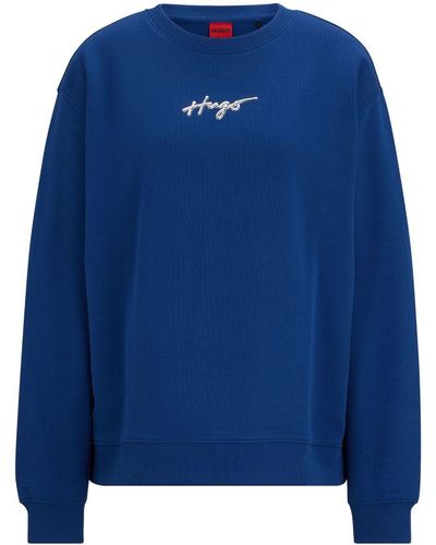 HUGO Sweater Met Logo - Blauw
