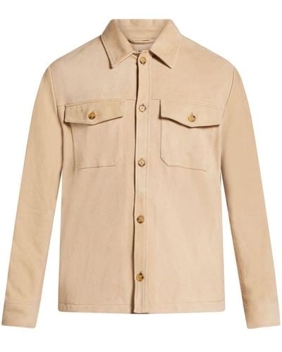 Michael Kors Suede Shirt Jacket - Natural