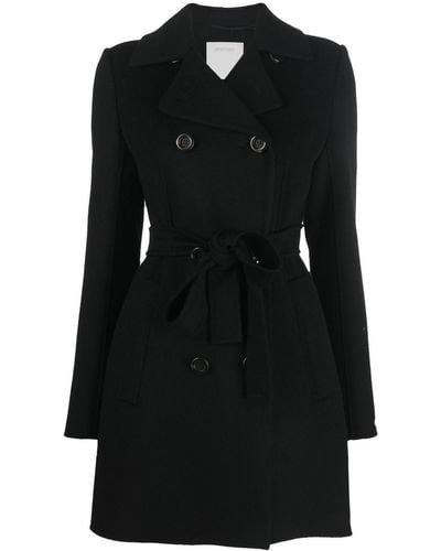 Sportmax Doulbe-breasted Wool Coat - Black