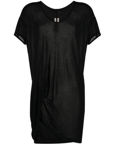Rick Owens Short Sleeve Asymmetric Hem T-shirt - Black