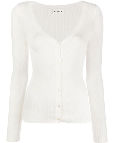 P.A.R.O.S.H. V-Neck Knitted Cardigan - White