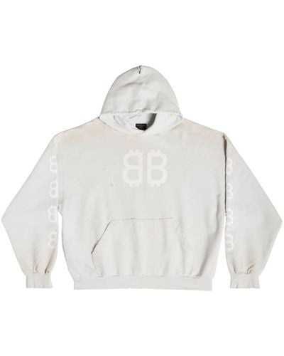 Balenciaga Hoodie à logo BB - Blanc
