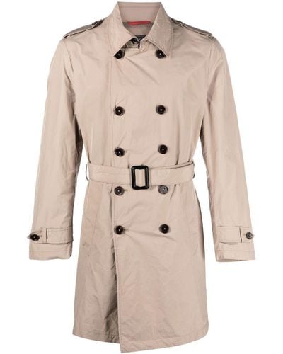 Fay Double-breasted Trench Coat - Natural