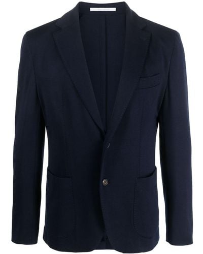 Eleventy Blazer en laine à simple boutonnage - Bleu