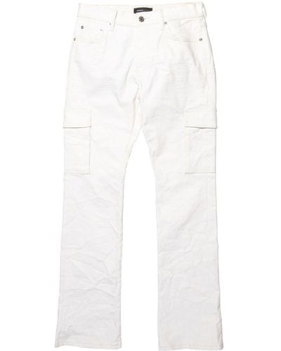 Purple Brand P004 Cargo Flared Jeans - White