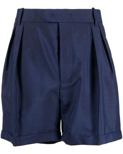 Bally Pleated Twill Tailored Shorts - Blue