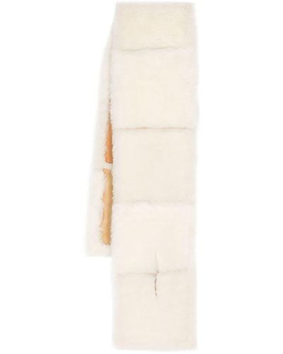 Paul Smith Écharpe en peau lainée à design patchwork - Blanc