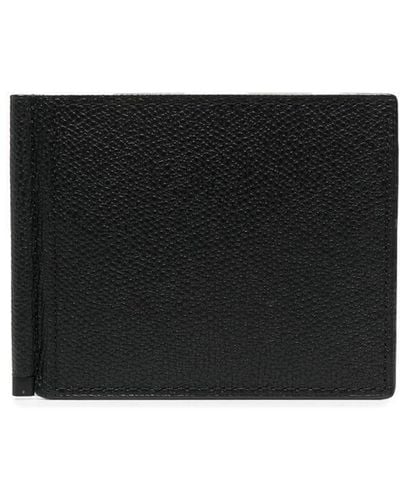 Valextra Logo-stamp Leather Wallet - Black