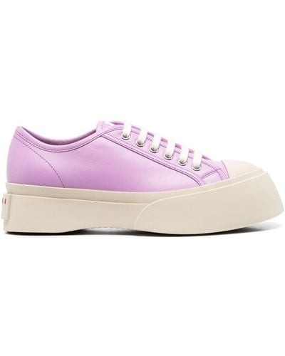 Marni Pablo Leather Low-top Sneakers - Pink