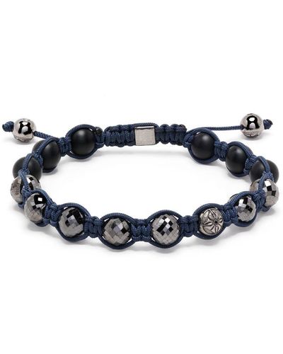 Shamballa Jewels Bead-detail Braided Bracelet - Blue