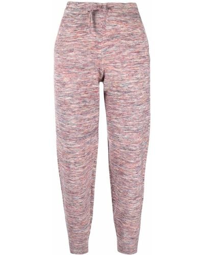 Isabel Marant Space Dye-print Tapered-leg Track Pants - Pink