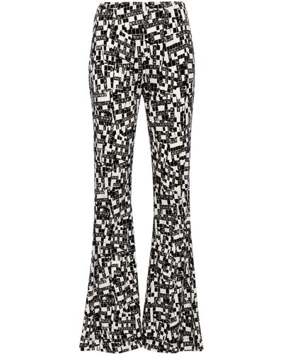 Diane von Furstenberg Pantalon évasé Brooklyn à taille haute - Noir