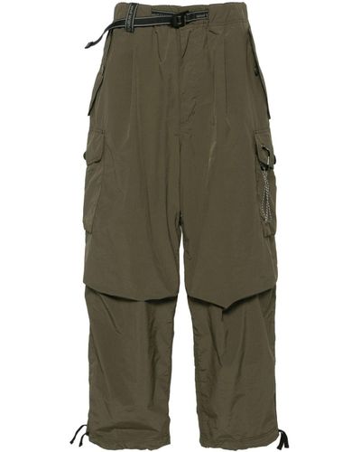 and wander Belted Ripstop Cargo Trousers - Green