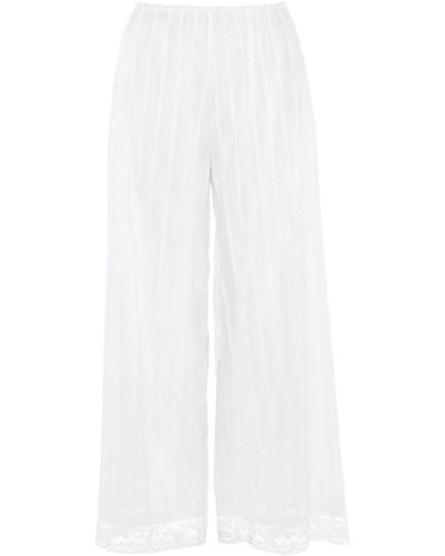 Eres Lace-trim Cotton Trousers - White