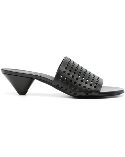 Proenza Schouler 50mm Perforated Leather Mules - Black