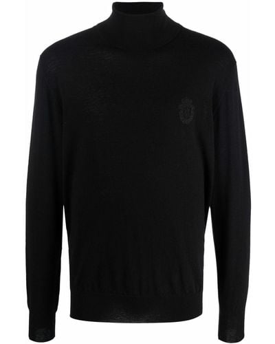Billionaire Fine-knit Roll-neck Sweater - Black