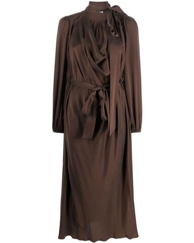 Zimmermann Billow Pleat-detail Silk Midi Dress - Brown