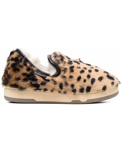 Lanvin Leopard-print Flat Slippers - Multicolor
