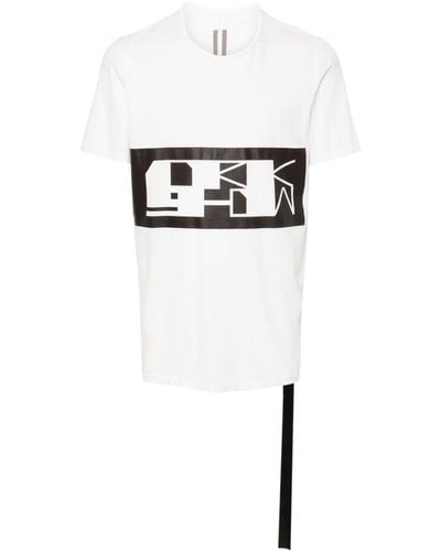 Rick Owens Logo-tape Organic Cotton T-shirt - White