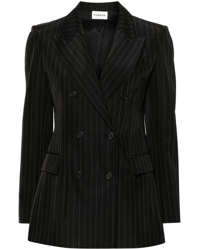P.A.R.O.S.H. Double-breasted Pinstripe-pattern Blazer - Black