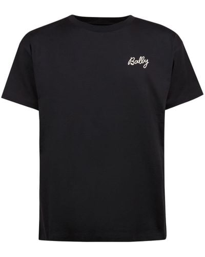 Bally Logo-embroidered Organic Cotton T-shirt - Black