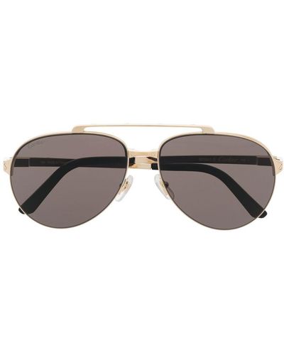 Cartier Santos De Cartier Pilot-frame Sunglasses - Gray