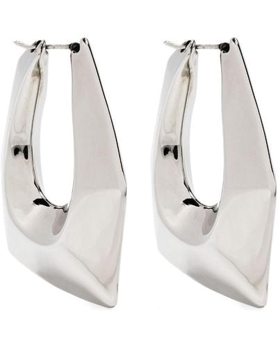 Alexander McQueen Pendientes de aro Modernist con diseño geométrico - Blanco