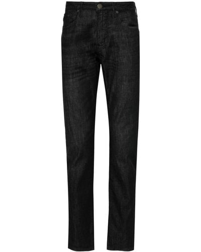 Emporio Armani Halbhohe Slim-Fit-Jeans - Schwarz