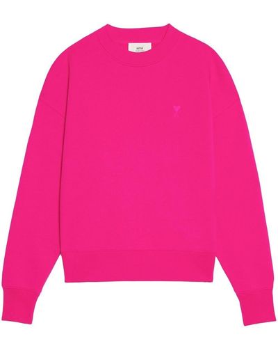 Ami Paris Sweatshirt mit Stickerei - Pink