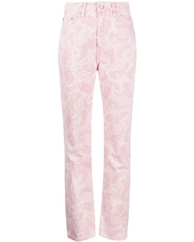 Ganni Jeans con stampa paisley - Rosa