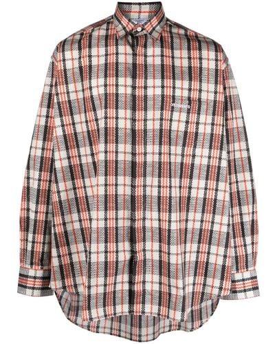 Vetements Logo-embroidered Checked Cotton Shirt